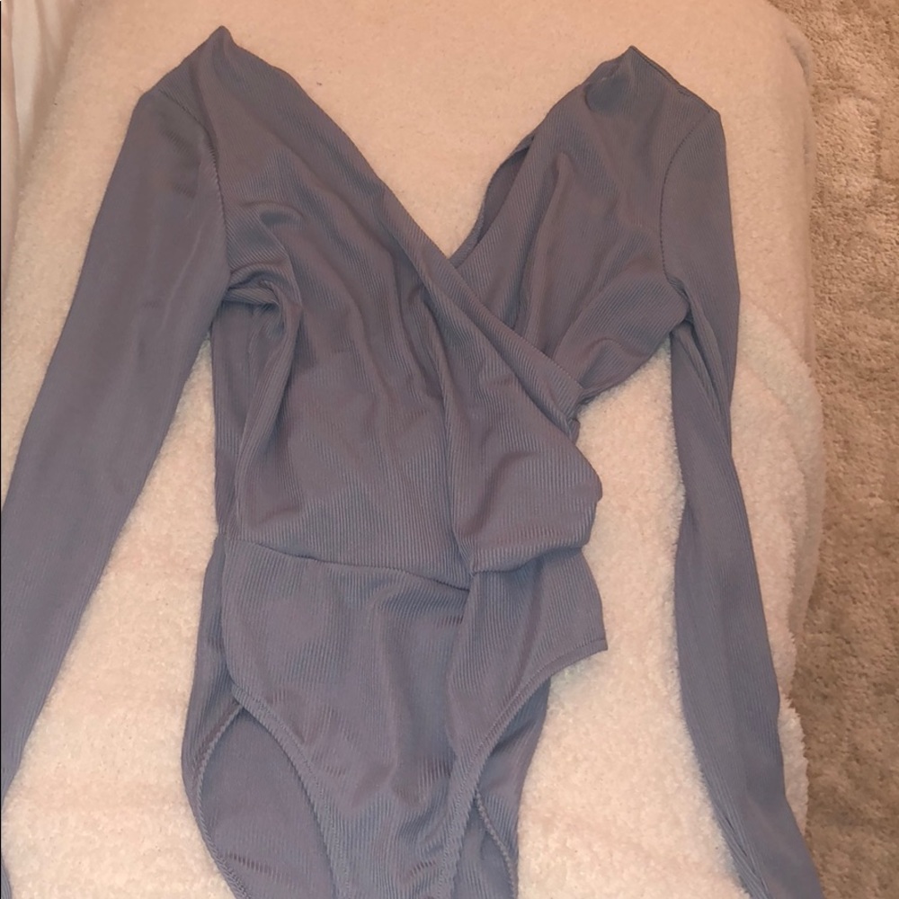 Light blue long sleeve body suit